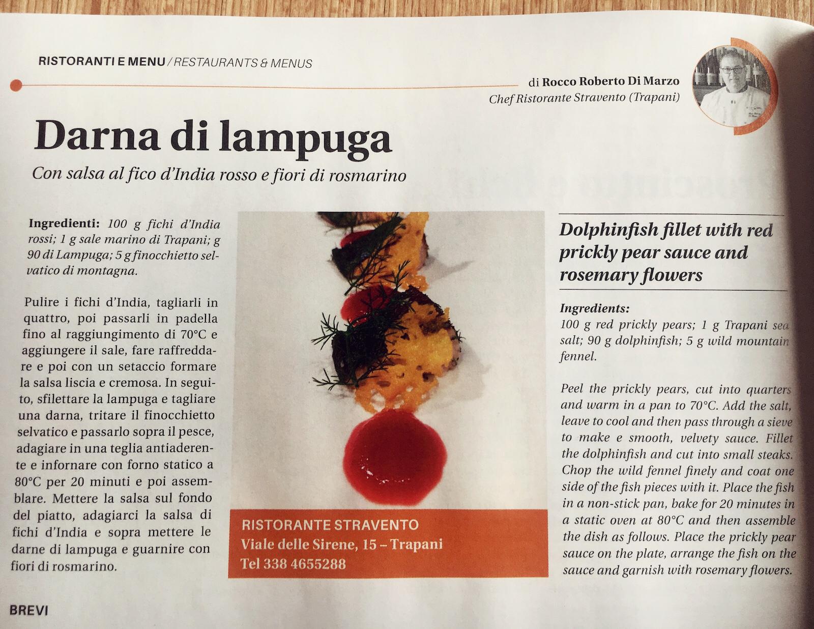 Zafferano Magazine con ricetta dello Chef del Ristorante Stravento Rocco di Marzo